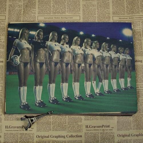 Football baby Vintage Paper Poster House Decoration Music Star Painting Sexy beauty 30*21 cm wall sticker