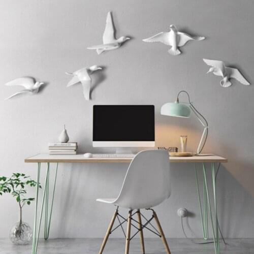 Vivid Seagulls Figurine Resin Seabirds Sculpture for Home Wall Hanging Decor Shop Display