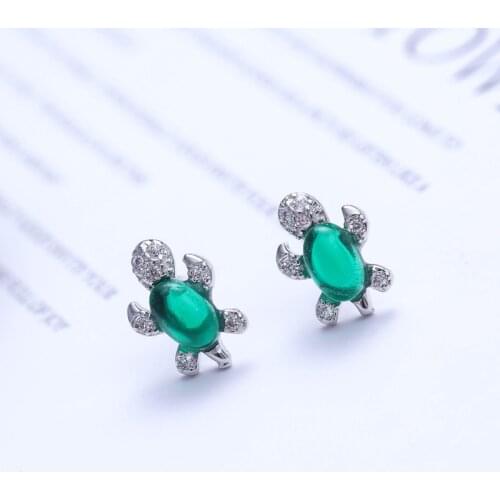 REETI 925 Sterling Silver Cute Tortoise Stud Earrings For Women Style Girl Gift 2018 Sterling-silver-jewelry