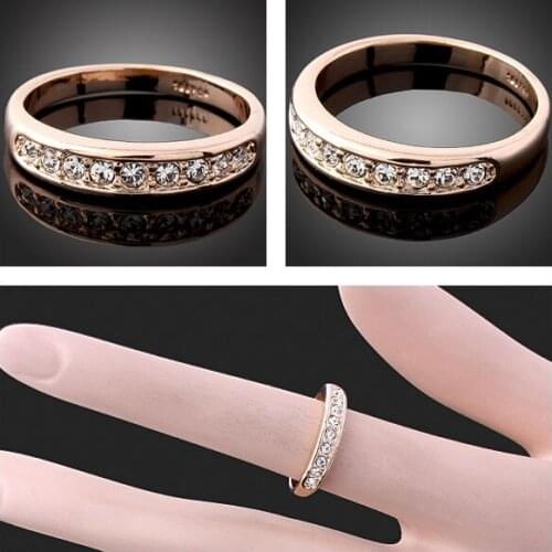 New brand ring simple style Jewelry size 6 - 9 rose Gold Color Womens jewelry Men and Women couple rings