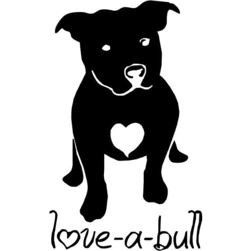 10-100pcs 15* 9.2cm Vinyl love a bull stickers for car auto Laptop Rescue Dog Heart Decal Car-styling