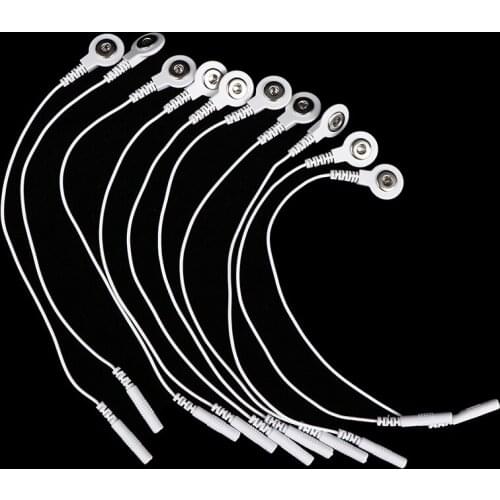 10pcs Electrode Lead Wires Adapter Cables Treatment Instrument Conversion Line Pin-To-Snap Adapter Cables Plug