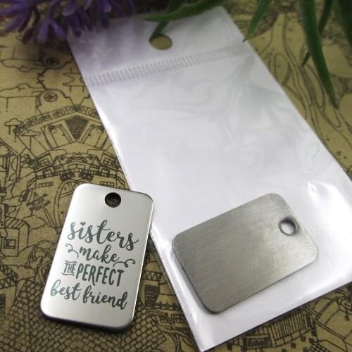 20pcs--"sisters make the perfect best friend"stainless steel charms 5 styles for choosing DIY Charms for necklace bracelets
