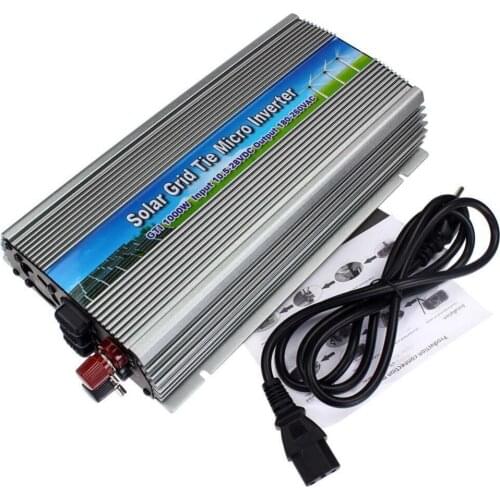 1000W on grid tie solar power micro inverter pure sine wave DC10.5-28V to110V or 220V AC grid tie inverter
