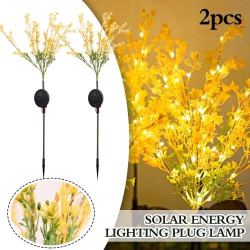 2pcs Solar Simulation Canola Flower Lamp Yellow Solar LED Light Garden Decoration Outdoor Lighting lampe solaire exterieur 2021