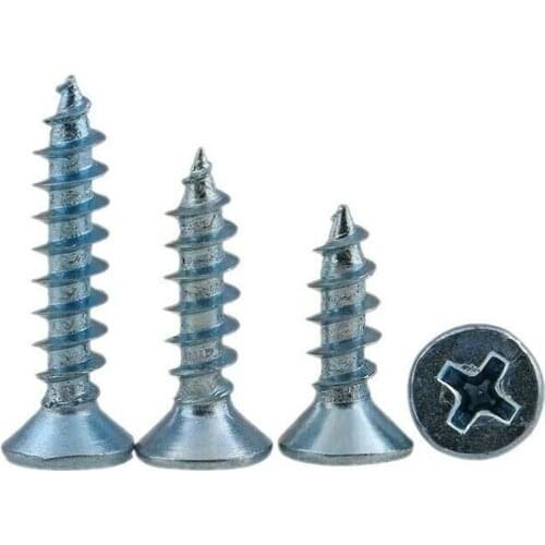 50PCS M4 M5M6 carbon steel galvanized cross flat head / countersunk head tapping screw