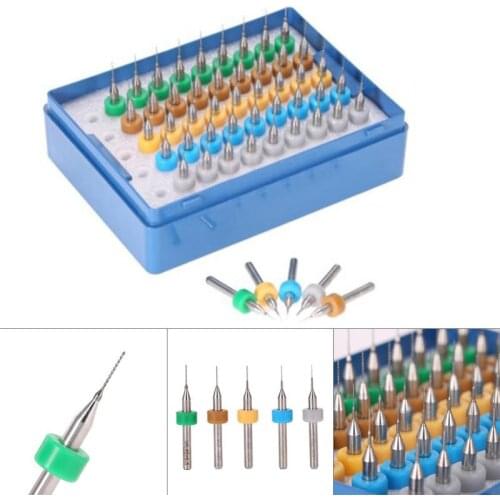 50Pcs/Set Tungsten Steel HSS Carbide Micro PCB Drill Bits 0.25mm to 0.45mm Q1I0