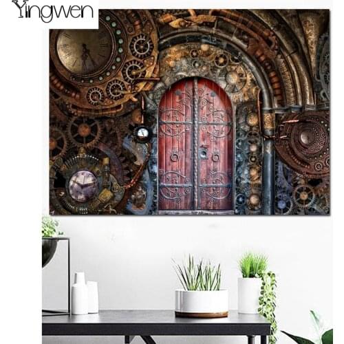 5D Diy Diamond Painting Clock Door Cross Stitch Full Square Round Drill 3D Rhinestone Embroidery Abstract Mosaic Home Decor Gift