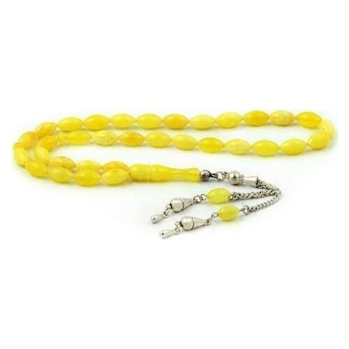 925 Sterling Silver Tassel Handmade Rosary with Barley Cutting