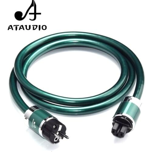 ATAUDIO Hifi Power Cable With European Power Plug High Purity OCC Power Cord for AC Power Cord for DVD Amplifier and CD
