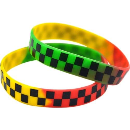 2021 New Black and White Square Pattern Bracelet Simple Mens Womens Color Silicone Sprot Bracelet Men Women Wear Daily Jewelry