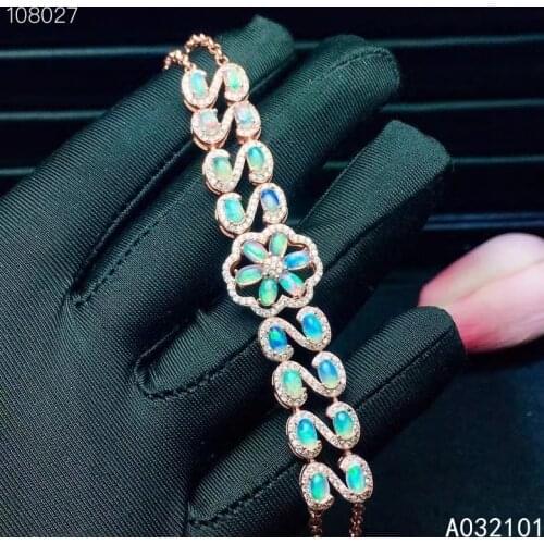 KJJEAXCMY fine jewelry S925 sterling silver inlaid natural opal new Girl trendy hand Bracelet Support test Chinese style