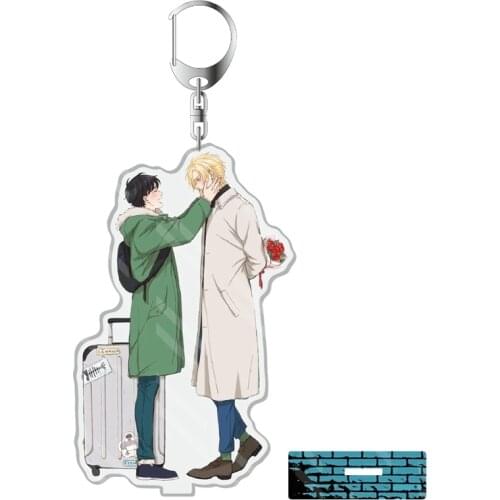 Anime BANANA FISH Subsidiary Lin Keao Village Cosplay Acrylic Keychain Charm Women Kids Key Chain Keyring Bag Straps Chain