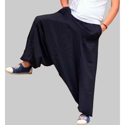 Plus Size Harem Pants Men Hip hop Casual Loose Wide Leg Pants Big Drop Crotch Joggers Dance Trousers pantalones hombre 2020