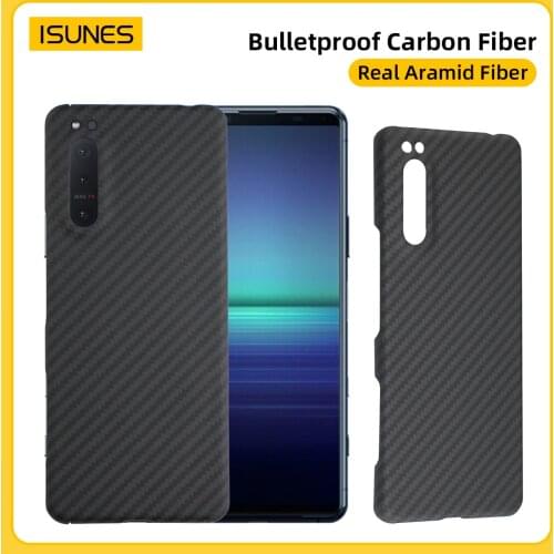 Pure Carbon Fiber Aramid For Sony Xperia 5 II Case Ultra Thin Lens Protection Ultra-light Luxury Business High-end Phone Cover