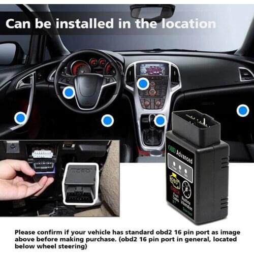 OBDII HH OBD ELM327 V2.1 Bluetooth Check Engine Car Auto Diagnostic Scanner Tool software supports