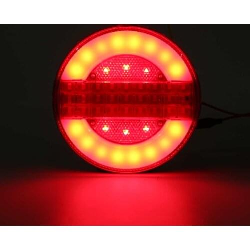2Pcs 24V Dynamic LED Trailer Truck Tail Light Brake Light DRL Flow Turn Signal Lamp Strobe Light for Car Boat Bus Van Caravan