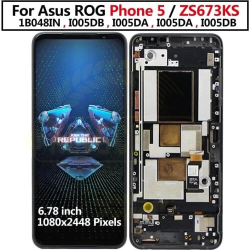 For Asus ROG Phone 5 ZS673KS LCD Display Touch Screen Digitizer Assembly For Asus ZS673KS 1B048IN,I005DB,I005DA,I005DA,I005DB