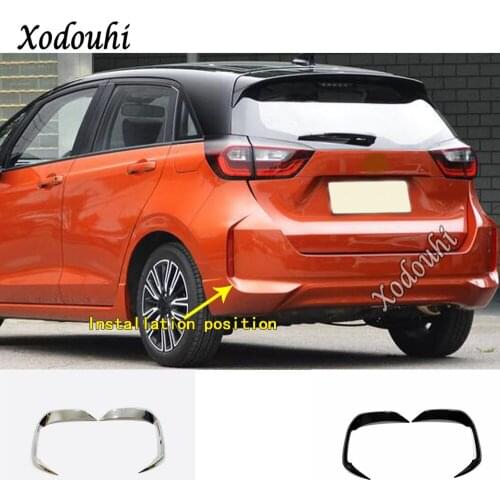 For Honda Fit Jazz 2020 2021 Car Styling Sticker Cover Rear Tail Fog Light Frame Lamp Side Molding Trim Parts 2pcs