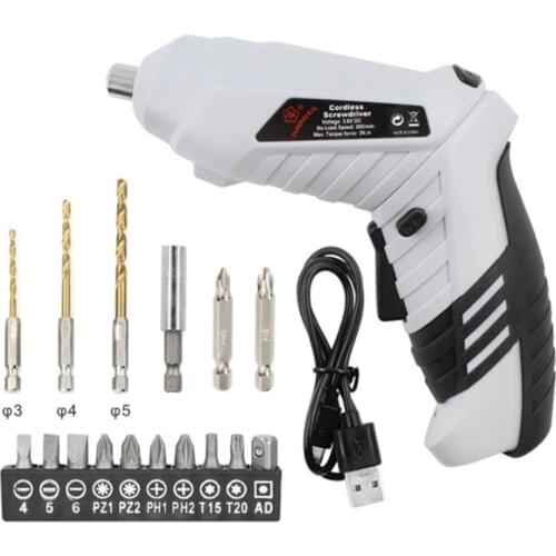Electrical Screwdriver Hand Drill USB Charging Cordless Rechargeable Hand Cordless Practical Drill Power Supplies Power Tools