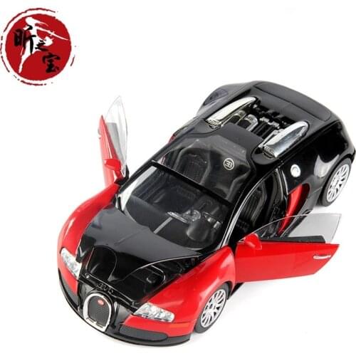 1/24 Red Sports Car Bugatti and Veyron Model Top Open Car Ornaments For Fan Collection Boy Birthday Gifts