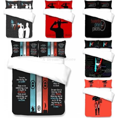 Twenty One Pilots Anime Duvet Cover Quilt Cover And Pillowcase Bedclothes Sets Queen King Size Cartoon Bedding Set