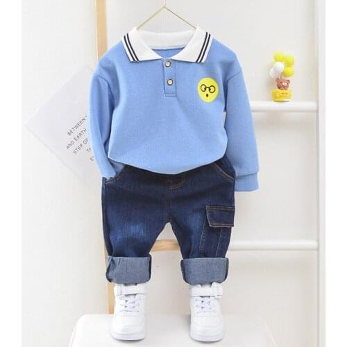 Baby Boy Clothes Pure Cotton 2 pieces Of Baby Clothes Fashion Cartoon Image Printing Casual Lapel Suit Baby Clothes For Boys