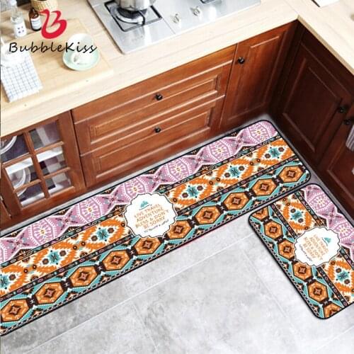 Bubble Kiss Home Kitchen Mat Nordic Retro Print Pattern Carpet Oil-Proof Kitchen Rug Customize Non-Slip Door Mat Absorbent Mat