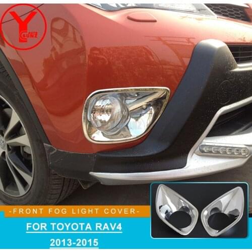 Head Fog Lamp Cover Protector Frame Decoration For Toyota Rav4 rav 4 2013 2014 2015 ABS Chrome Front Light Molding Trim YCSUNZ