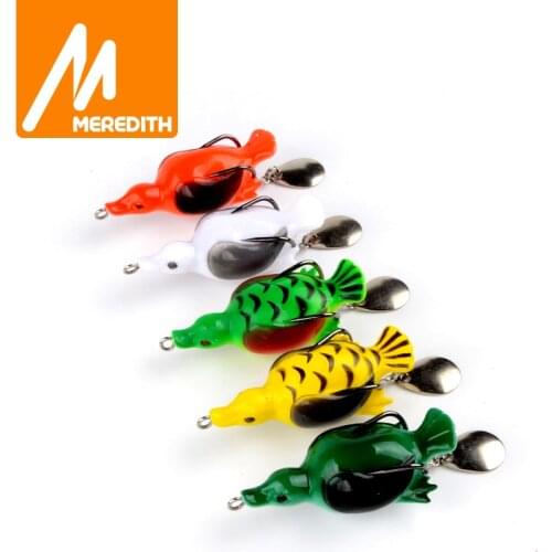 MEREDITH Popper Frog 14g 6.5cm Duck Frog Lures Soft Baits For Snakehead Bass Lures Frog Fishing Floating Topwater