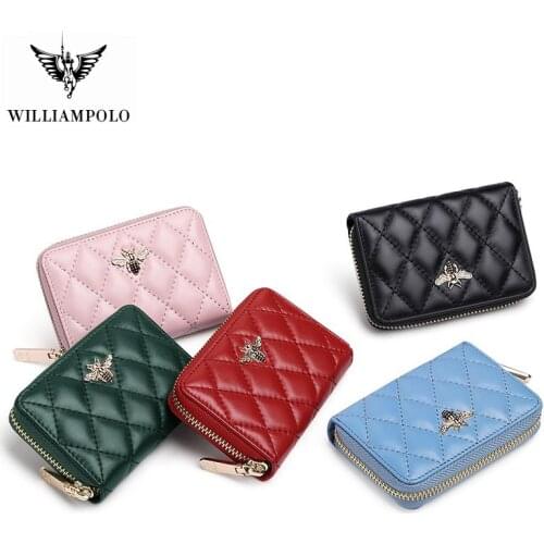 Mini Wallet Women Card Holder Genuine Leather Business Card Holder Organ Style Design Anti-theft Fashion Colorful