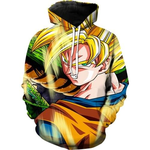 Spring and Autumn Pullover Goku 3D printed hoodie Long sleeve fashion streetwear Mens pullover Jacket high quality pullover