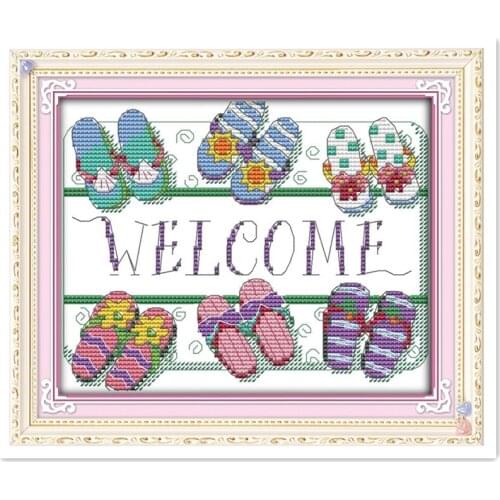 Welcome Embroidery Cross Set Chinese Counted Cross Stitch Pattern DIY SET DMC Cross Stitch Fabric Home Decor Cross Stitch Kit