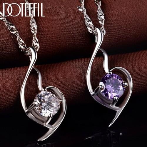 New Arrivals 100% Sterling Silver Necklace Women Charm Round 6mm AAAA Zircon 925 Silver Fashion Necklace Luxury Brand Jewelry