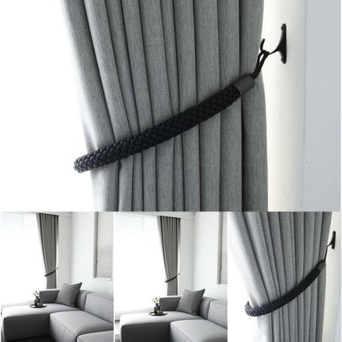 One pair tieback curtain accessories decorative modern leather Single rope hanging Weaving buckle bandage strap tie tape M709