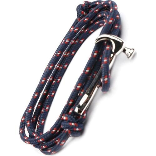 Braided Rope Survival Bracelet Men Charm Hope-Anchor Hammer Bracelets Bangles Women Femme Father Grandfather Gift