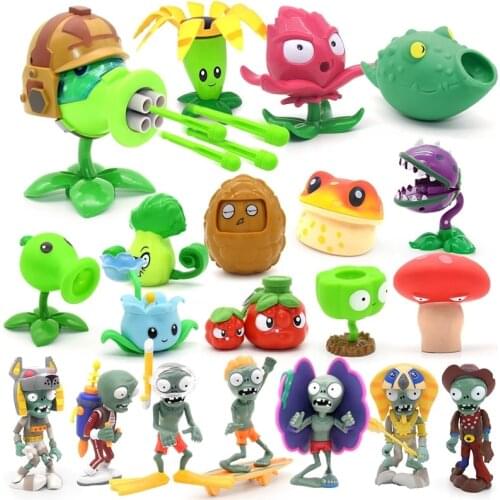 Plants vs. Zombie Toys 2 Complete Set Of Boys Soft Silicone Anime Figure Large Genuine Childrens Dolls Kids Birthday Toy Gifts