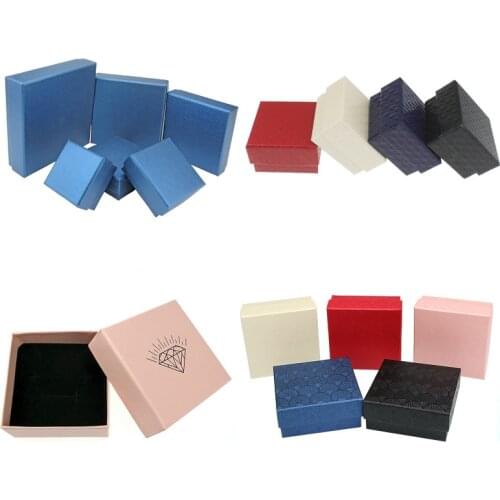 1pc Squre Wedding Velvet with Sponge Inside Rectangle Earrings Ring Box Jewelry Ewelry Gift Box Delicate Solid Color Jewelry Box