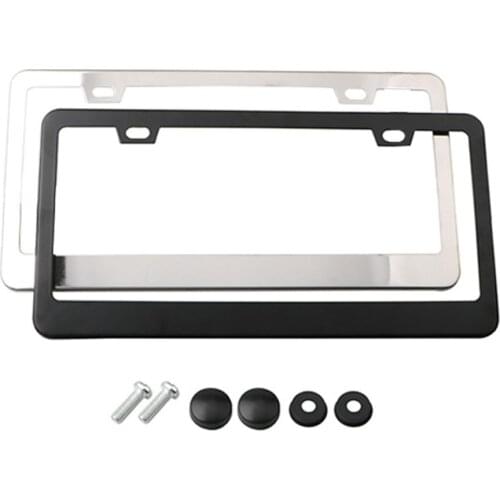 License Plate Frame US-Canada Autos Universal License Plates Covers Set for Standard Cars Front and rear License Plates Aluminum