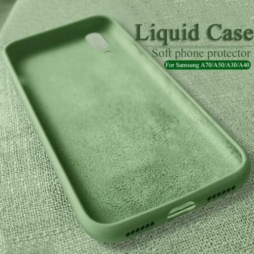 Liquid Silicone Case on the for Samsung Galaxy A50 A70 A40 A30 A10 Soft Phone Cover galax a 50 40 30 70 50a 30a 70a Coque funda