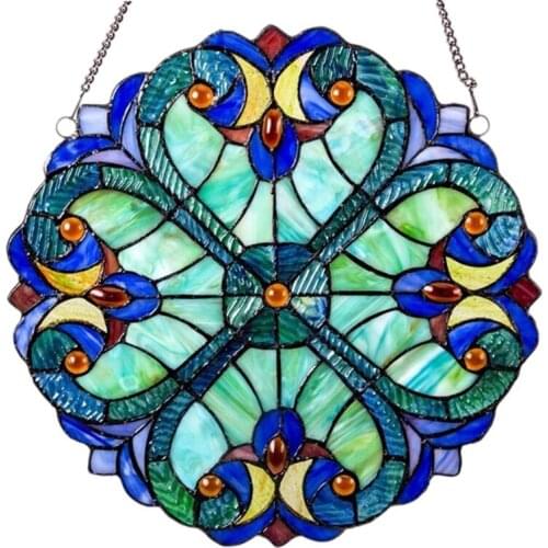 Lovely Heart Converge Stained Glass Window Hangings Suncatcher Garden Decoration Gift for Lover Mom Friends 25cm