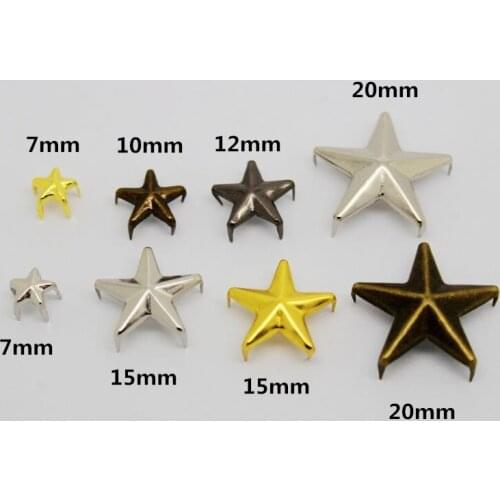 200 Pcs/ Lot Star Claw Studs Rivet Golden Or Silver 7mm For Sewing Clothes And Shoes And Craft Diy Hand Making
