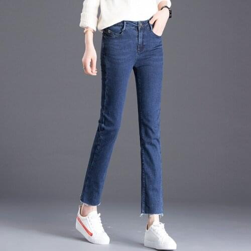 Jeans Womens 2021 Autumn New Korean High Waist Loose And Versatile Slim Straight Pants Capris