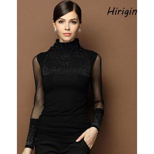 High neck shiny luxury autumn winter sweater women long sleeve pullover women basic sweater women korean glitter knit top female