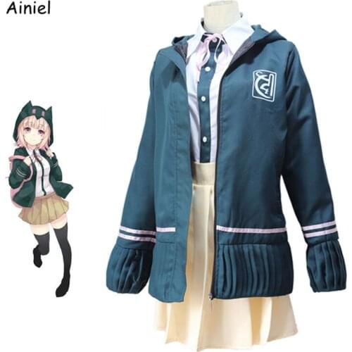 Anime Danganronpa Nanami ChiaKi Cosplay Costume Jackets Students Uniform Clothes Girls Coat Shirt Skirt Anime for Women