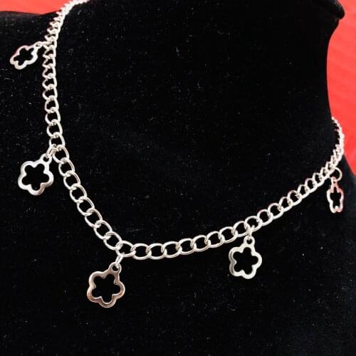 Hollowed Out Flowers Pendants Womens Neck Chain Necklace Punk Goth Gothic Accessories Vintage Woman Choker Friends Jewelry Gift