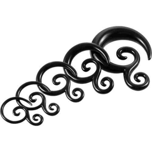 2Pcs Acrylic Spiral Ear Tapers Plugs Tunnels Snail Ear Expander Stretcher Gauges Earrings for Unisex Body Piercing Jewelry