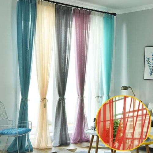 1PCS European and American Style White Window Screening Solid Door Curtains Drape Panel Sheer Tulle For Living Room 5zMM267