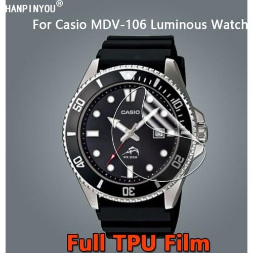 10Pcs For Casio MDV-106 MDV106 Luminous Diving Watch Ultra Clear Soft TPU Hydrogel Film Screen Protector -Not Tempered Glass
