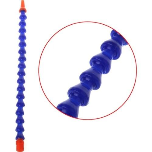 10 Pcs Round Nozzle 1/4PT Flexible Oil Coolant Pipe Hose Blue Orange B2QB
